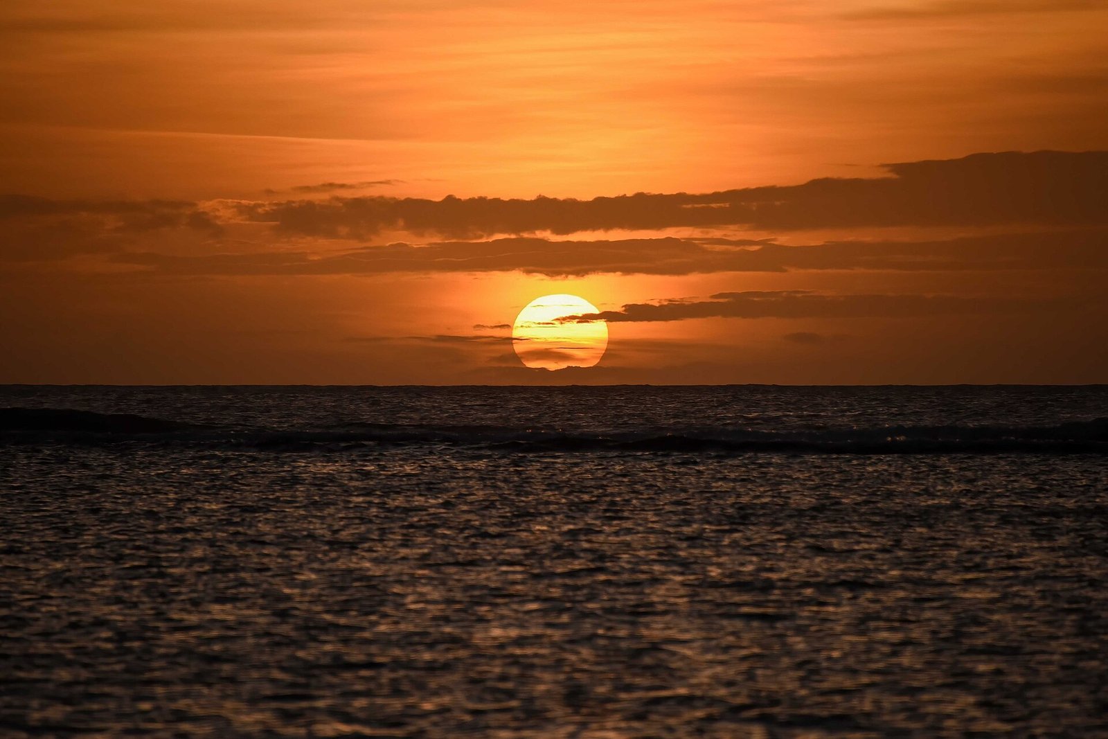 Sunset over the Indian Ocean off Mauritius